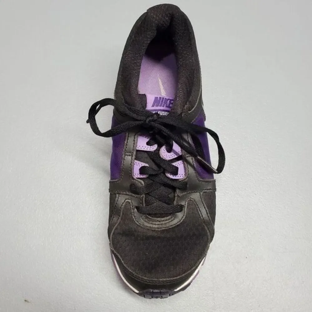 Nike Dual Fusion ST2 Running Shoes Youth‎ Size 4 Black Purple Lace Up 456970-009